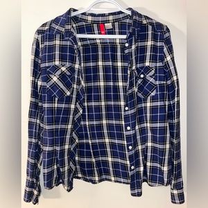 H&M Women’s Flannel Long Sleeve Button-Up, Size EU 36 (fits true to size)